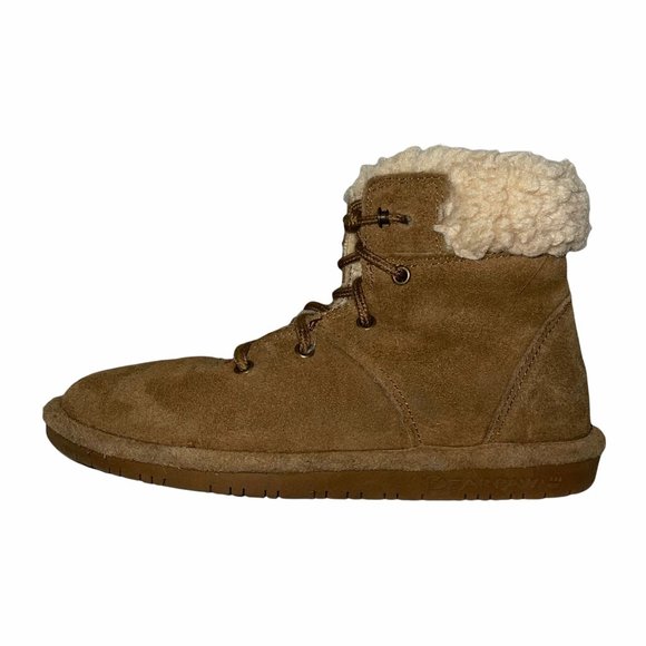 BearPaw Marie Brown Leather Suede Wool Sheepskin Girl's 3 - Picture 5 of 11
